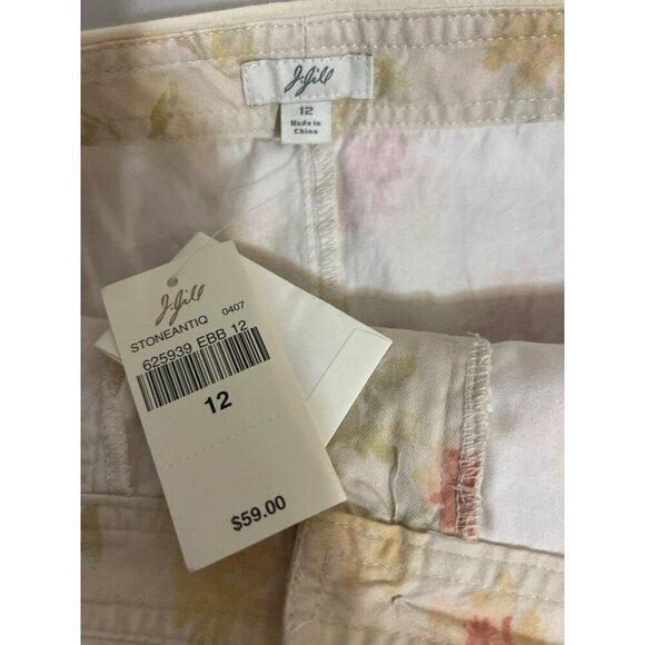 NWT J. Jill Watercolor Floral Skirt Sz 12 Pastel Knee Length - Picture 8 of 8